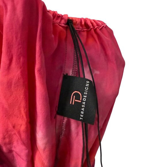 Terasa Designs Artsy Eclectic Pink Tie Dye Silk Harem Pull On Pants One Size - Picture 3 of 5